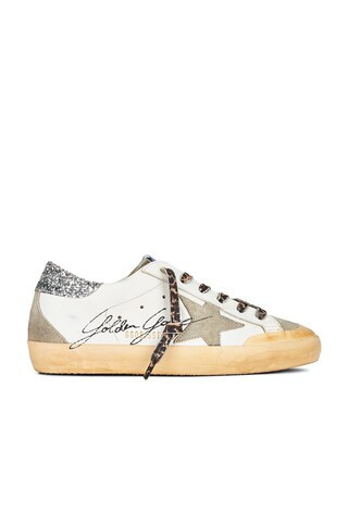 Golden Goose Superstar Sneaker in White, Taupe, & Silver from Revolve.com | Revolve Clothing (Global)