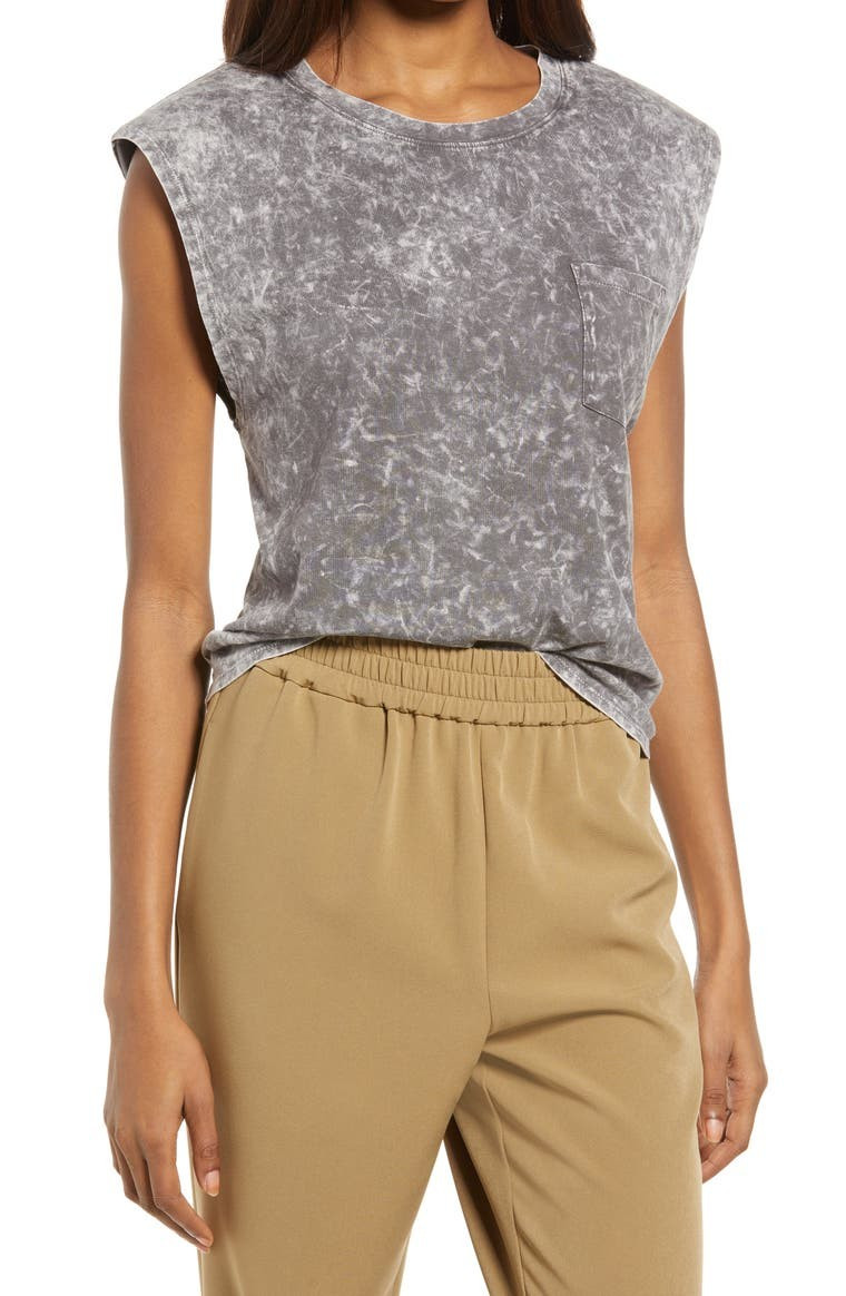 Padded Shoulder T-Shirt | Nordstrom