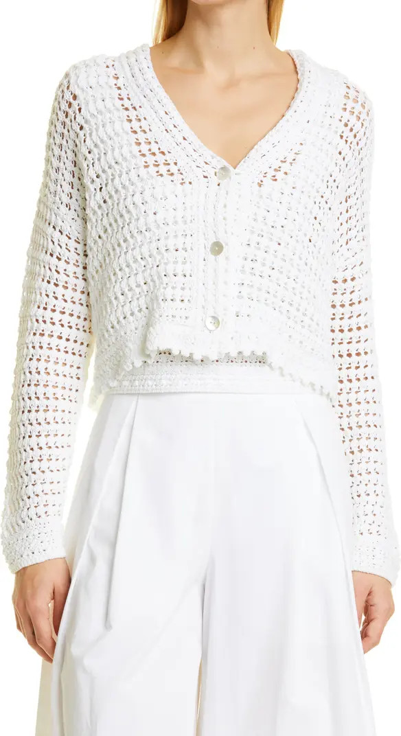 Vince Crochet Cardigan, Summer Cardigan, Lightweight Cardigan, White Summer Sweater, Beach Sweater | Nordstrom