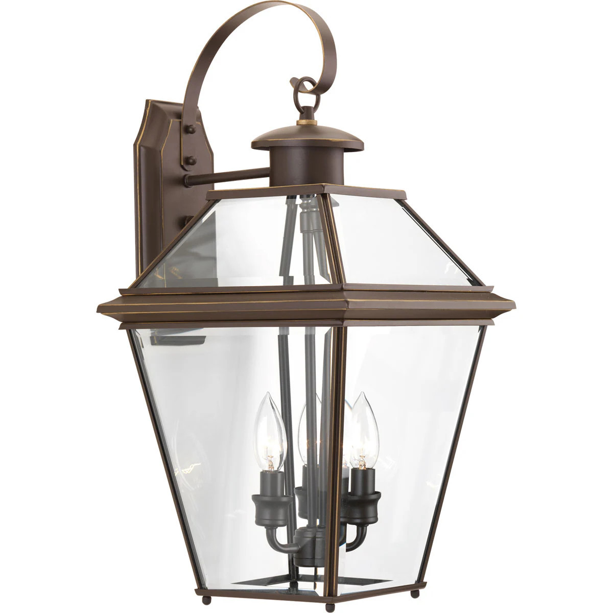 Progress Lighting Burlington 3 -Light 21.88-in H Antique Bronze Hardwired Outdoor Wall Light | P6617-20 | Lowe's
