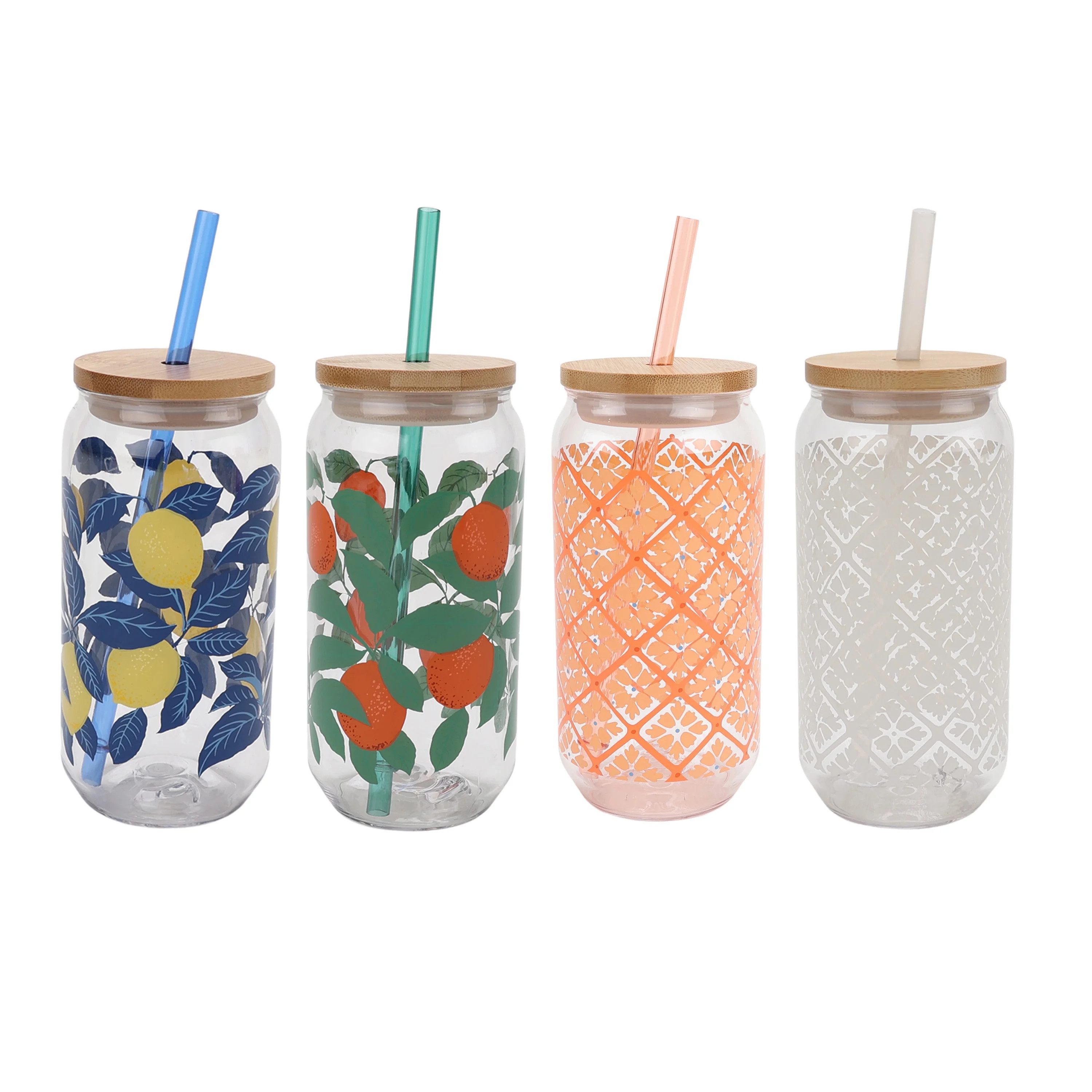 Mainstays by Becky G. & Alejandra 20-Ounce Acrylic Can Shape Tumblers, Assorted Designs, 4 Count | Walmart (US)