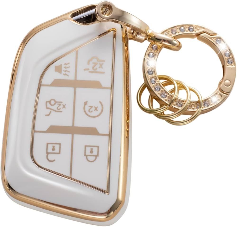 Gematay for Cadillac Key Fob Cover with Keychain, Key Shell Cover Compatible with Cadillac 2020 2... | Amazon (US)