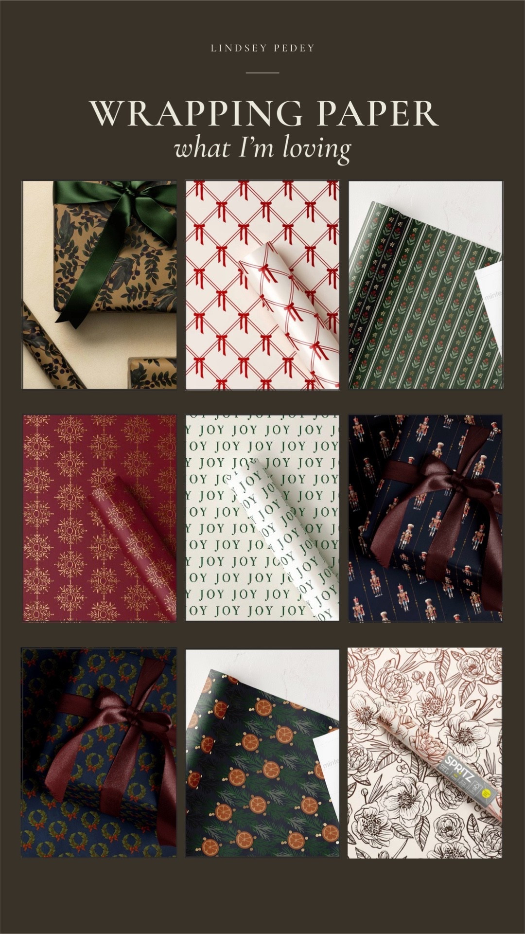 Obsessed with these wrapping papers from target! And they’re only $6! I linked a whole bunch of other favorites as well. The five at the top are the ones I’m using this year. 

Christmas wrapping, Christmas decor, holiday wrapping, wrapping paper, target, wonder, shop, gifts, gift, paper, bows, joy, minted



#LTKGiftGuide #LTKSaleAlert #LTKHoliday