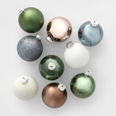 9ct Glass Round Christmas Ornament Set Veranda - Wondershop™ | Target