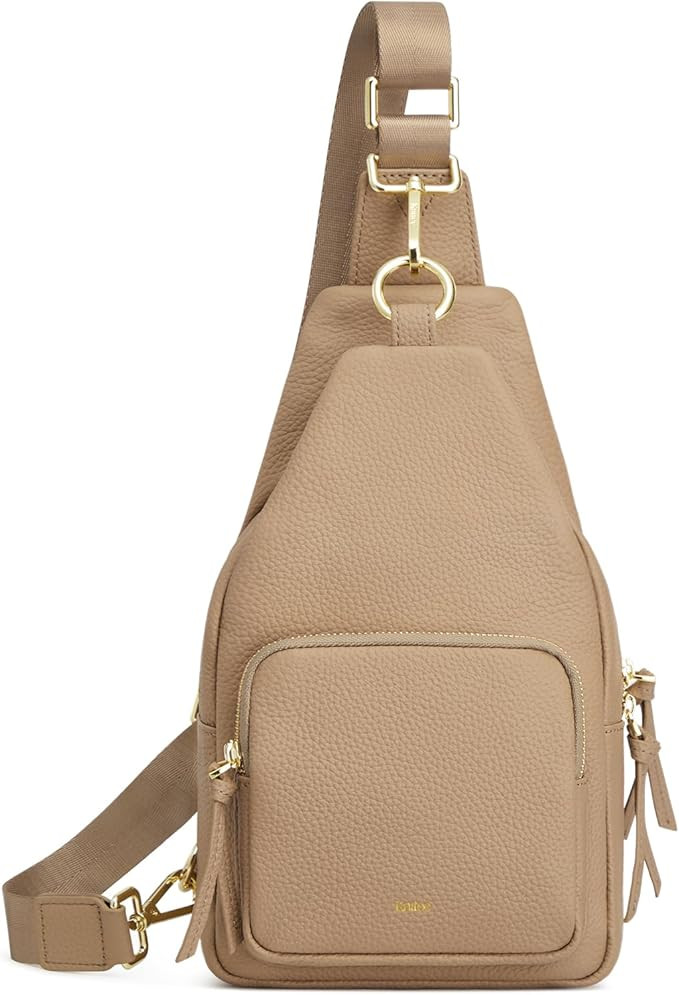 Kattee Small Sling Bag for Women, Leather Fanny Packs Crossbody Purse, Chest Bag for Travel with ... | Amazon (US)
