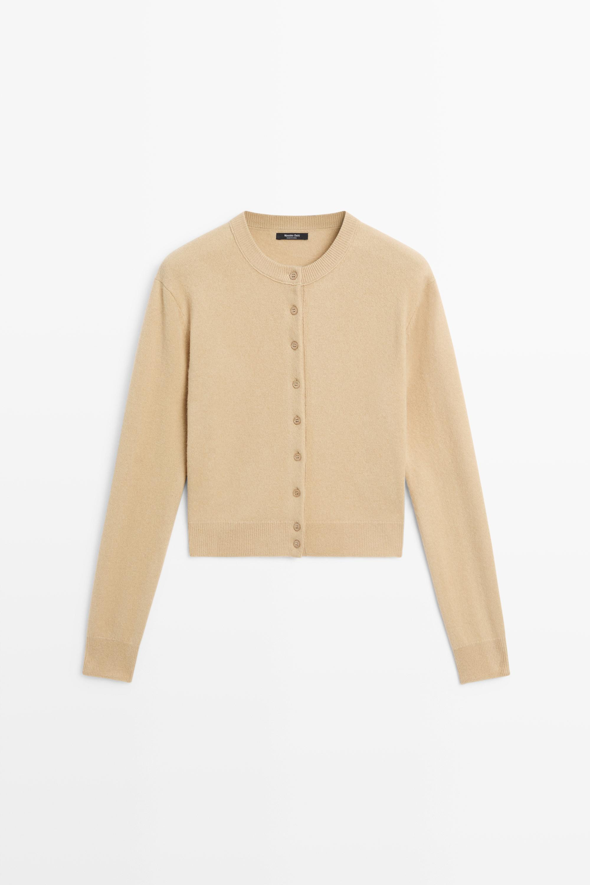 Knit cardigan with button detail | Massimo Dutti UK