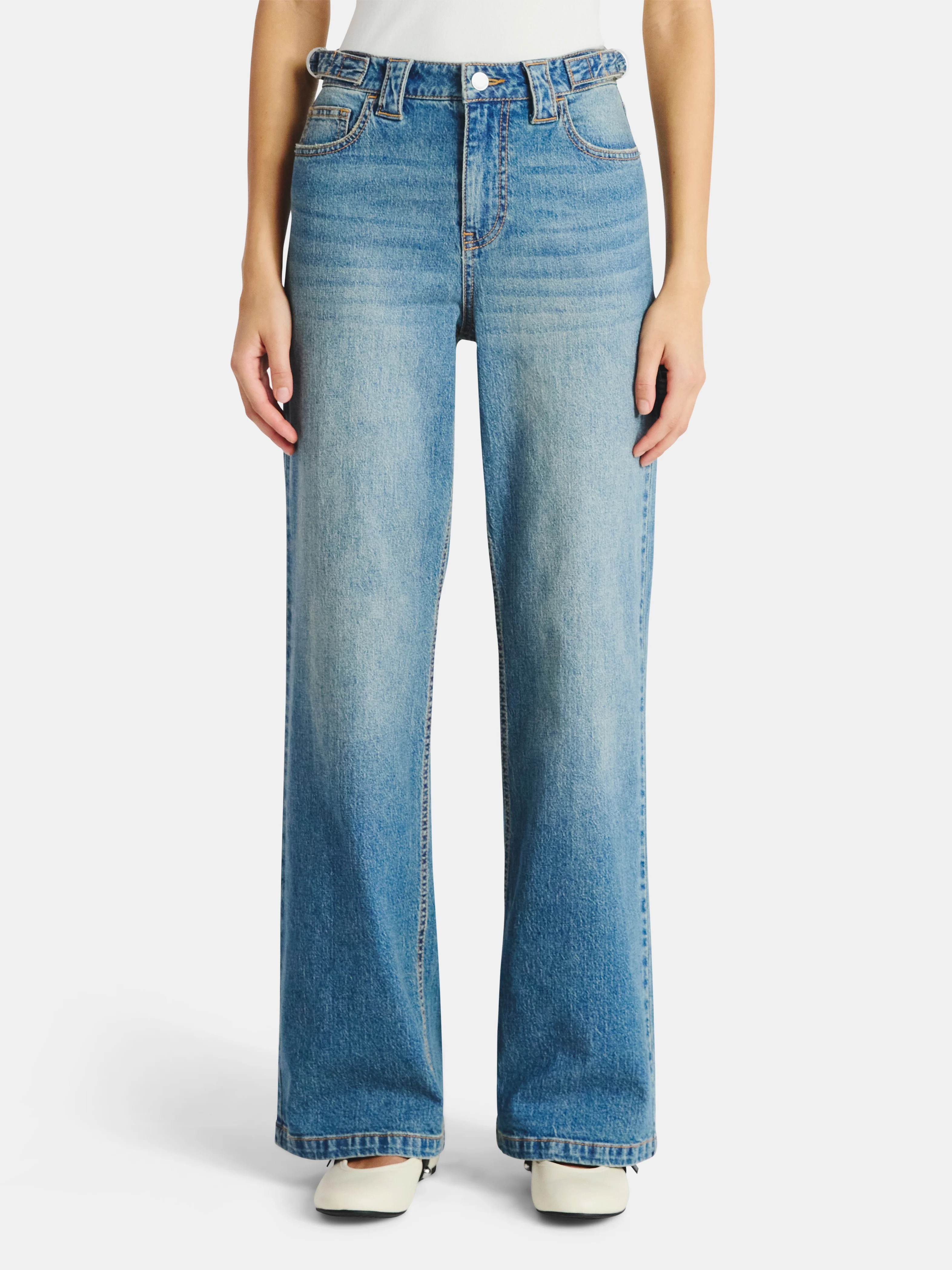 No Boundaries Baggy Carpenter Wide Leg Jeans, 32” Inseam, Women’s | Walmart (US)