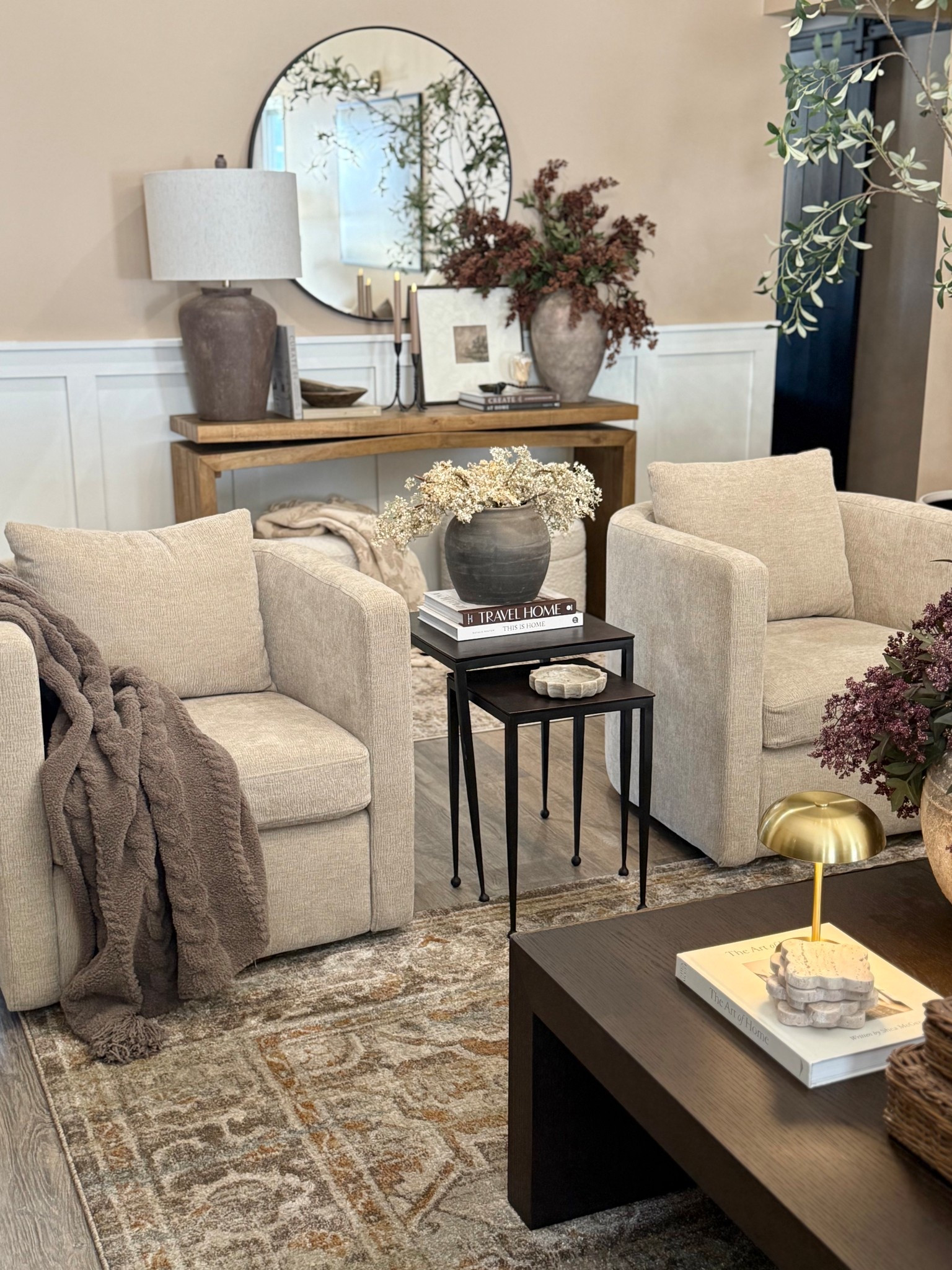 Neutral Swivel Accent Chairs — Designer Look for Less (On Sale)

Follow @farmtotablecreations on Instagram for more high-end looks for less 🤍

These neutral swivel chairs instantly elevated my living room and are one of my favorite cozy seating upgrades. The texture, warm tone, and tailored silhouette give that designer feel — but they’re currently on SALE 👏 The smooth swivel makes them perfect for conversation areas, reading corners, or open-concept spaces where you want flexible seating without sacrificing style. They’re comfortable, supportive, and blend beautifully with both modern and transitional decor.



#swivelchair #accentchair #livingroomfurniture #livingroomdecor #neutraldecor #chairs #arearug #coffeetable #homedecor #livingroomideas

#LTKSaleAlert #LTKHome