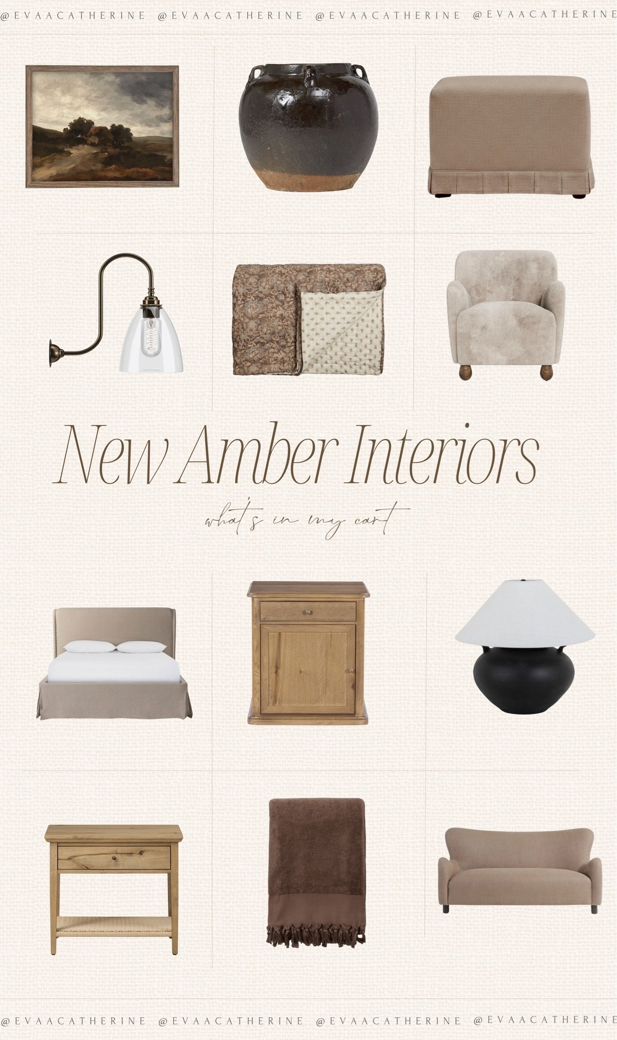 The latest New Amber Interiors drop has me dreaming up my next room makeover. 🤎 From timeless wood furniture and cozy upholstery to vintage-inspired lighting and layered textiles, these are the pieces currently sitting in my cart. I always gravitate toward warm, lived-in spaces that feel elevated without trying too hard, and this collection is exactly that. Saving these for future projects and sharing them in case you’re decorating too!

#AmberInteriors #LTKHome #NeutralHome #InteriorDesign #HomeDecor

#LTKHome