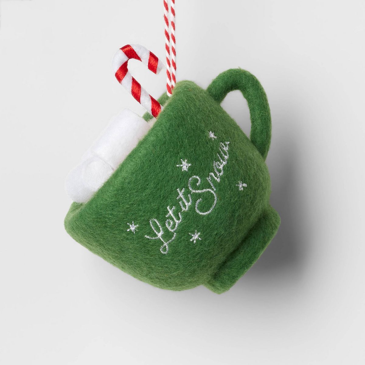 Felt 'Let it Snow' Hot Cocoa Mug Christmas Tree Ornament Green - Wondershop™ | Target