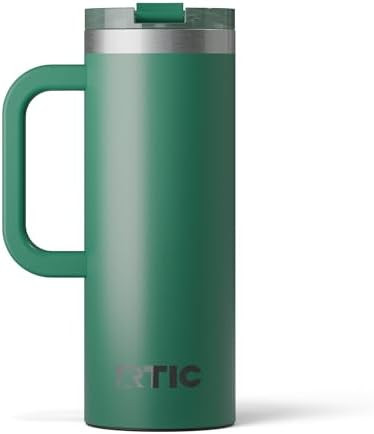 RTIC 20oz Road Trip Travel Mug with Lid and Handle, Ceramic Lined, Insulated, Stainless Steel, Me... | Amazon (US)