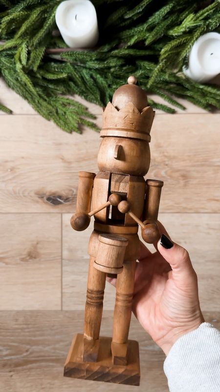 DIY pottery barn wooden nutcracker🪵🕯️ 

#LTKSeasonal #LTKhome #LTKHoliday