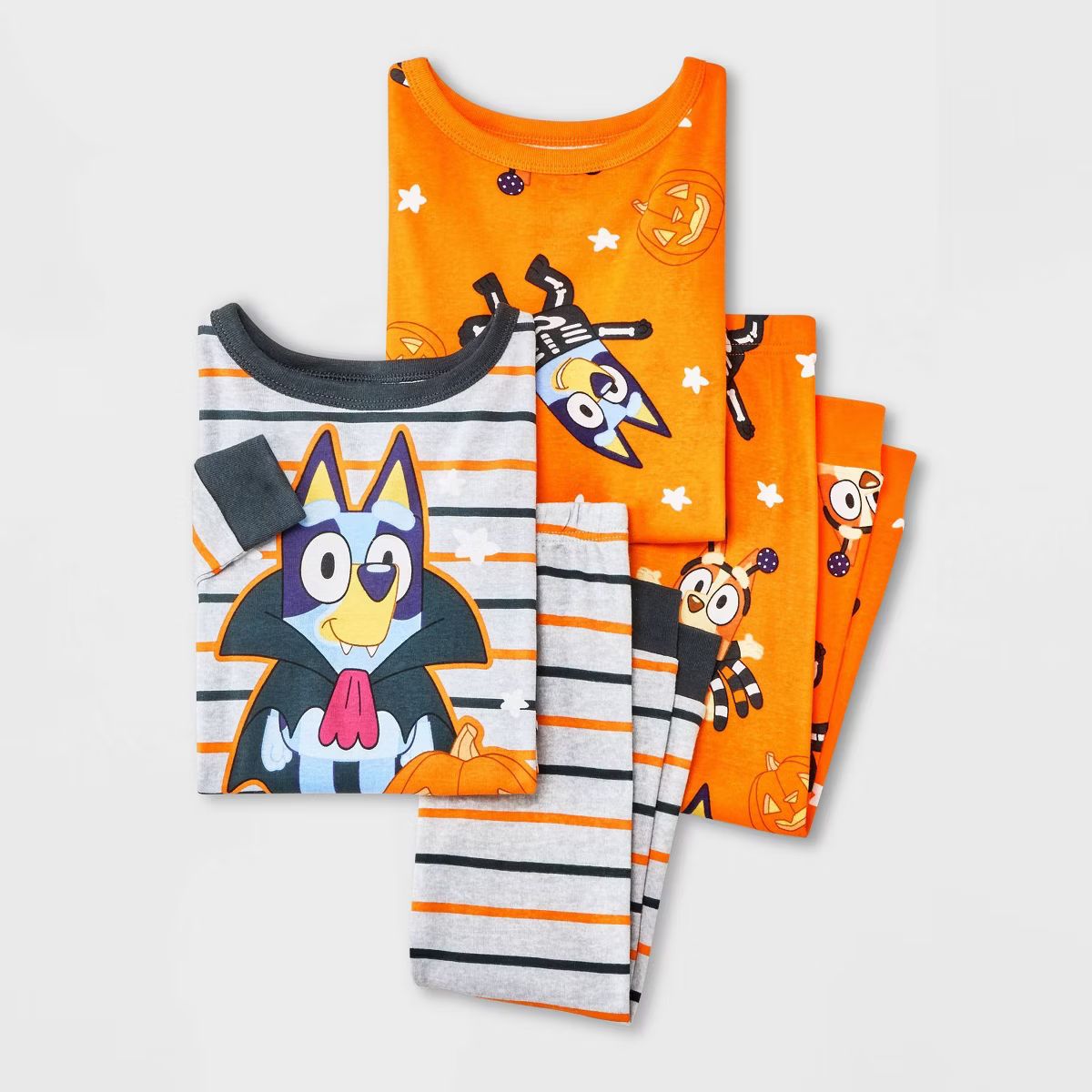 Toddler Boys' 4pc Snug Fit Bluey Halloween Pajama Set - Gray | Target