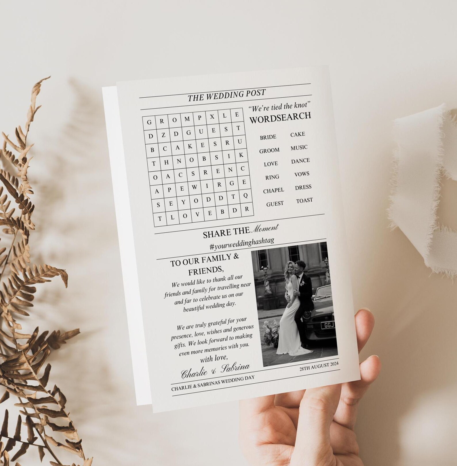 Folded Printable Wedding Newspaper Program Canva Template, Newlywed Times Newspaper Wedding Progr... | Etsy (US)