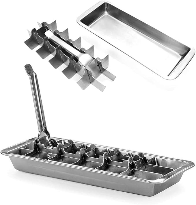 Vintage Inspired Ice Cube Tray | 18/8 Stainless Steel | 18 Slot Ice Cube Tray | Easy Release Hand... | Amazon (US)