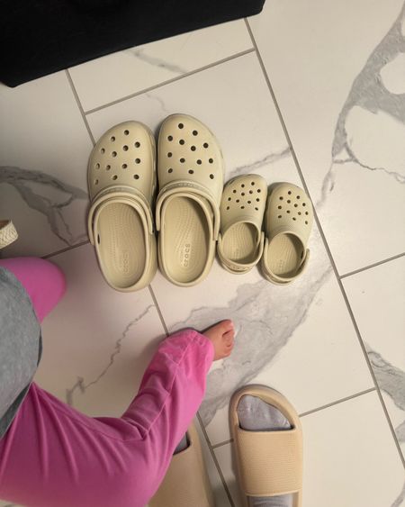 Mommy and me crocs 🥺 Mine are platform! Color is “bone” 

Mommy and me fashion. Toddler shoes. Neutral shoes. Summer shoes. Spring style. 

#LTKshoecrush #LTKSeasonal