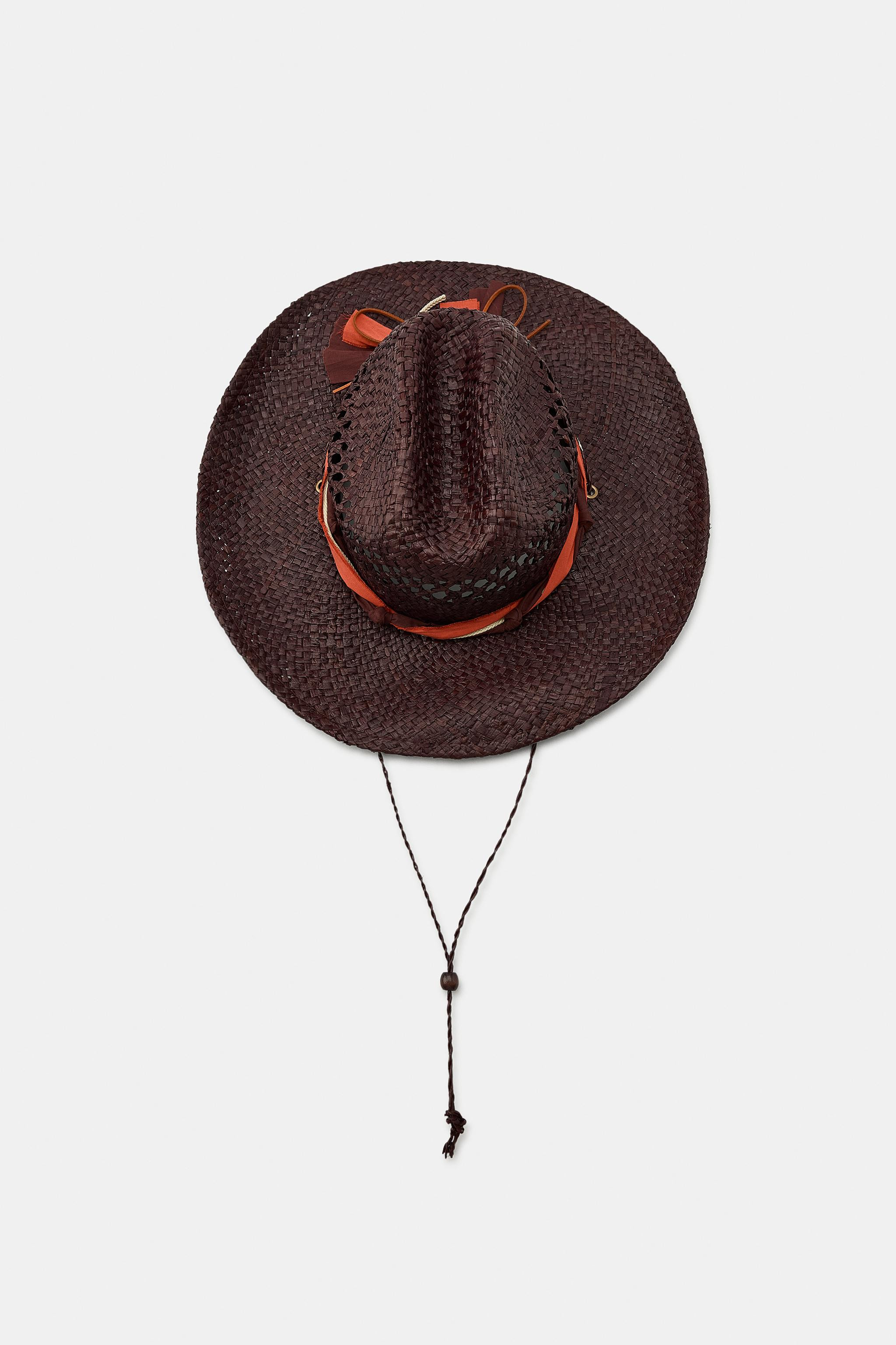 100% RAFFIA BOW HAT | Zara US