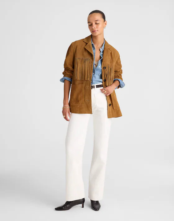 Fringe Shirt-Jacket in Suede | Madewell