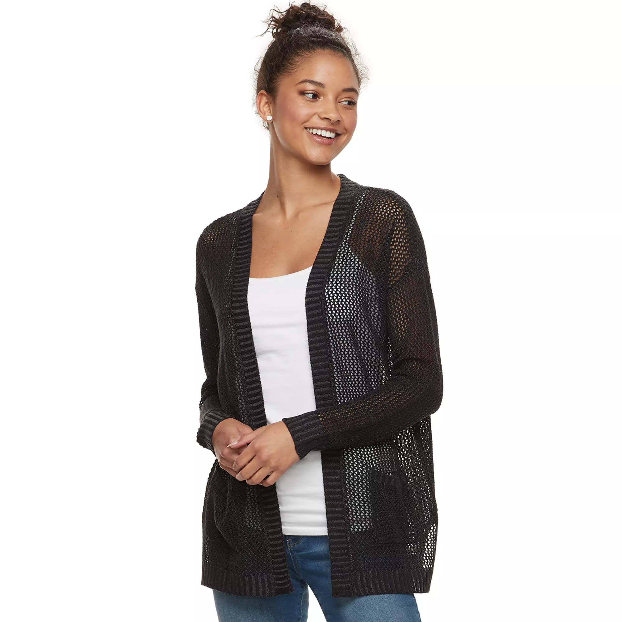 Juniors' Mudd® Open-Work Cardigan | Kohl's