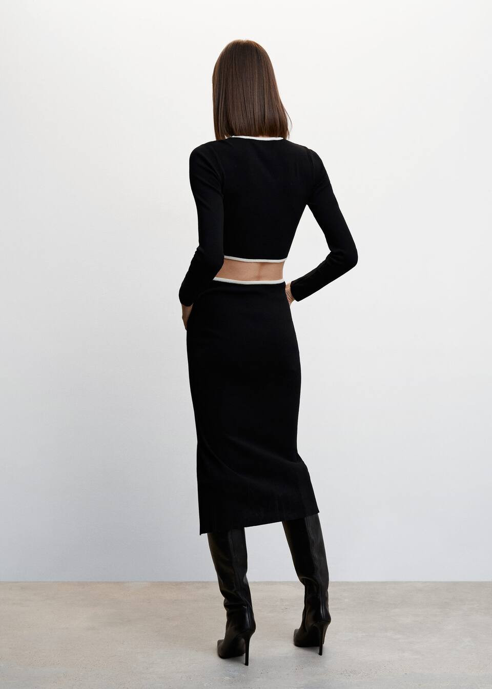 Knitted dress with openings -  Women | Mango United Kingdom | MANGO (UK)