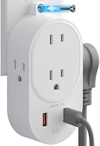 Multi Plug Outlet Extender with USB, JSAUX Wall Outlet Splitter, Multiple Plug Extender with 4 Ou... | Amazon (US)