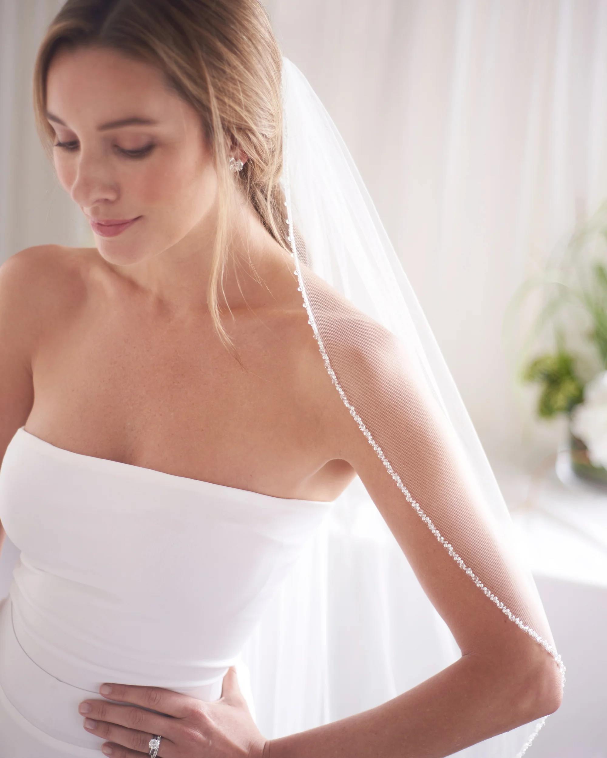 Kylie Crystal & Pearl Beaded Veil | Dareth Colburn