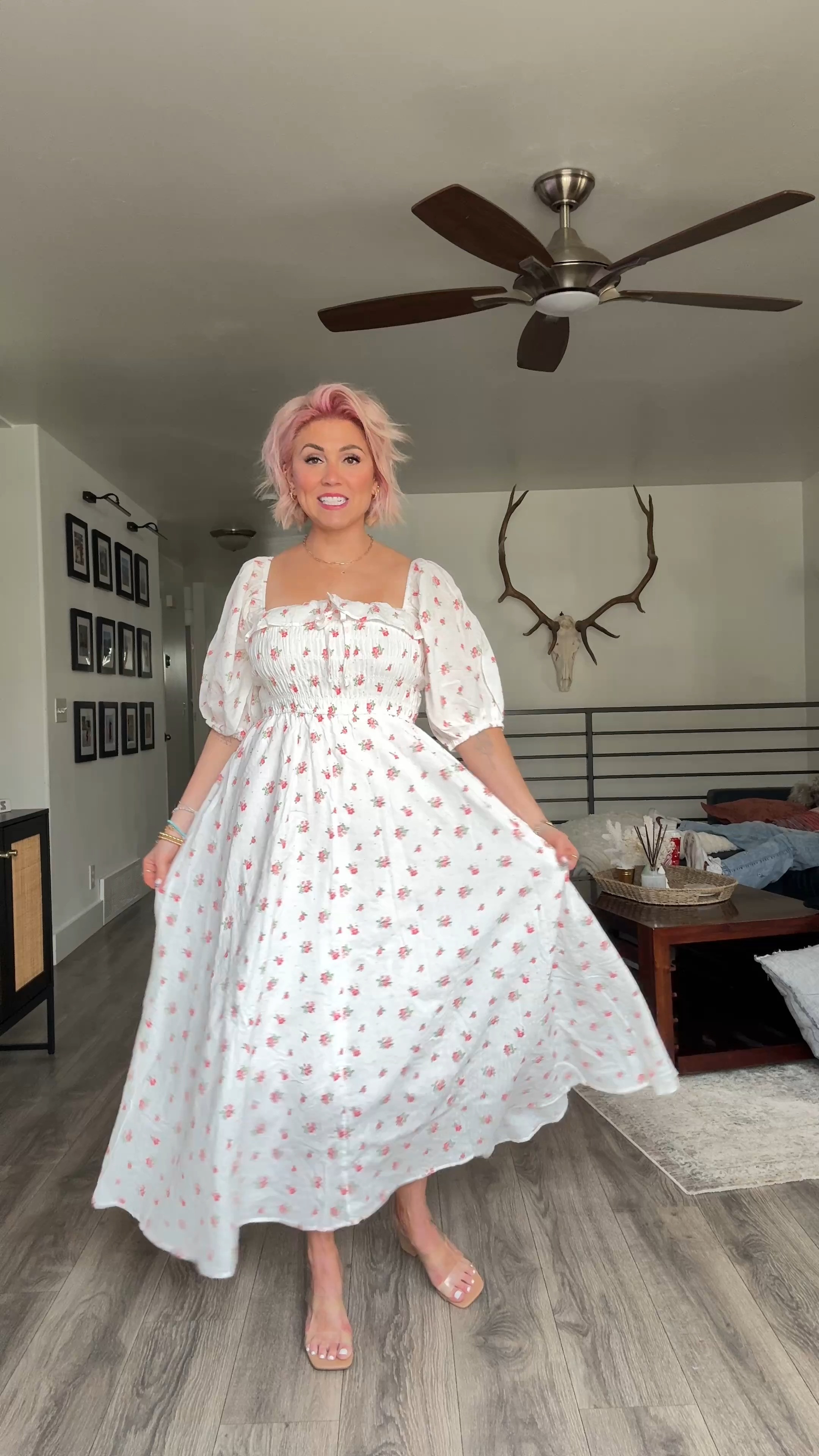 Can you believe this lovely dress from Amazon?? It's gorgeous and so, so easy to wear. Wearing a size small and the shoes run tts 

 #LTKFindsUnder50 #LTKStyleTip