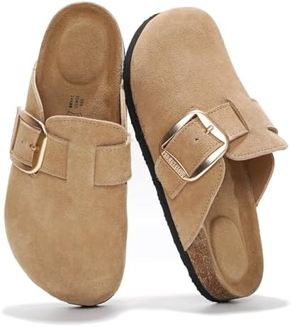 Project Cloud Genuine Leather Clogs for Women Shoes - Memory Foam Insole, Non-Slip & Natural Cork... | Amazon (US)