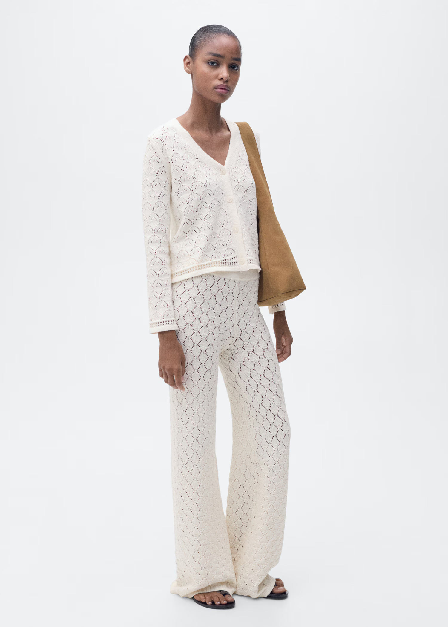 Openwork detail knit cardigan - Women | MANGO USA | Mango (US/MX/AU)