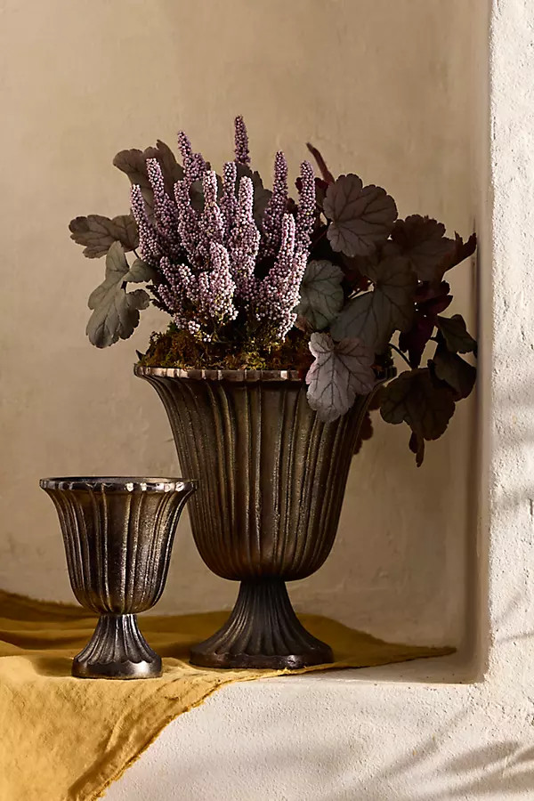 Fluted Metal Urn Planter | Anthropologie (US)