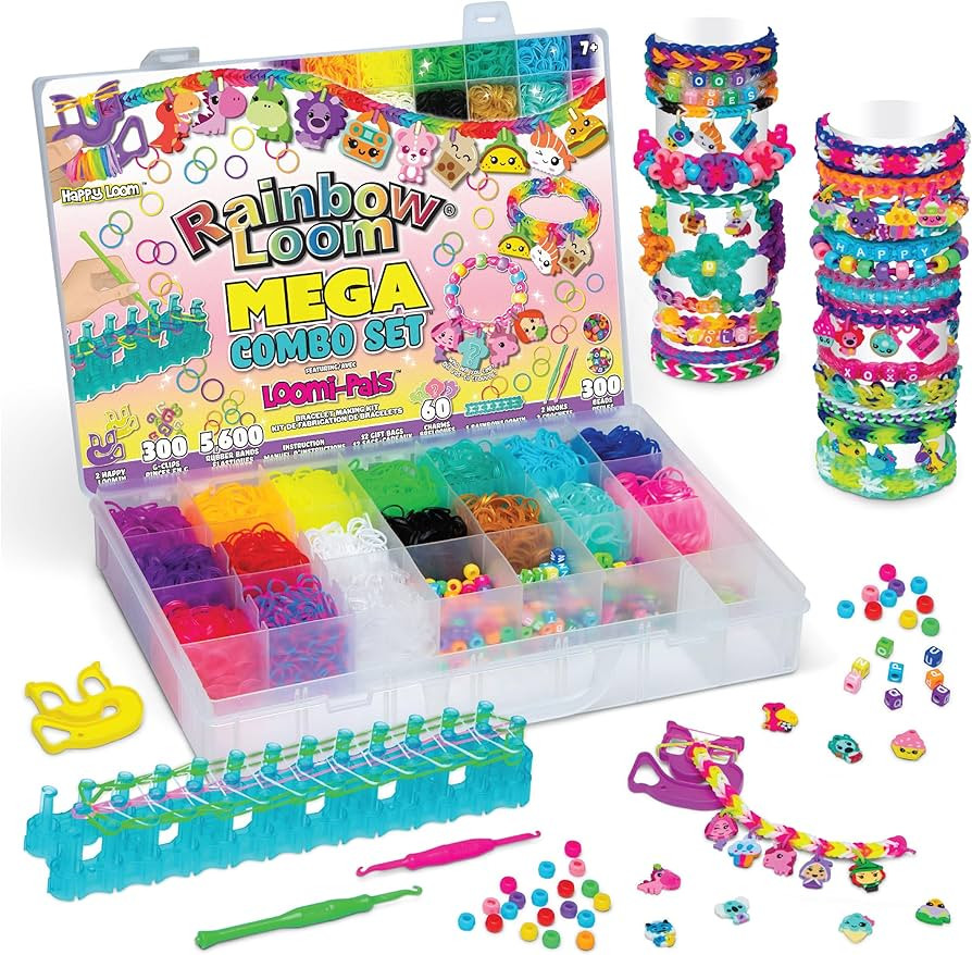 Rainbow Loom® Loomi-Pals™ MEGA Set, Features 60 Cute Assorted LP Charms, The New RL2.0, Happy ... | Amazon (US)