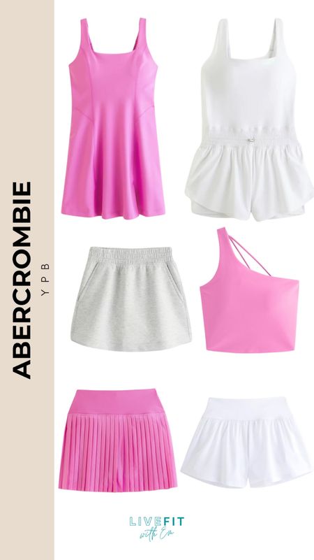 Pop into the season with Abercrombie's vibrant picks! Mix and match these playful pieces for a fresh summer vibe. Choose between the flirty pink tank or a chic white peplum top to pair with comfy skater skirts or sporty shorts. The one-shoulder crop top adds a touch of fun asymmetry to your look. It's all about bright colors and easy silhouettes that keep you looking cool and feeling free all day long! #SummerVibes #AbercrombieStyle #PinkPop #WhiteWonder #SkaterSkirts #CasualCool #LiveFitWithEm

#LTKfitness #LTKActive #LTKstyletip
