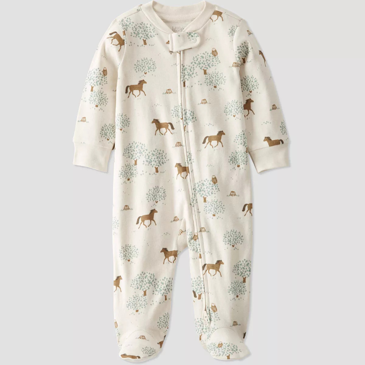 Little Planet by Carter's Organic Baby Boys' Horses Sleep N' Play - Brown/Cream | Target