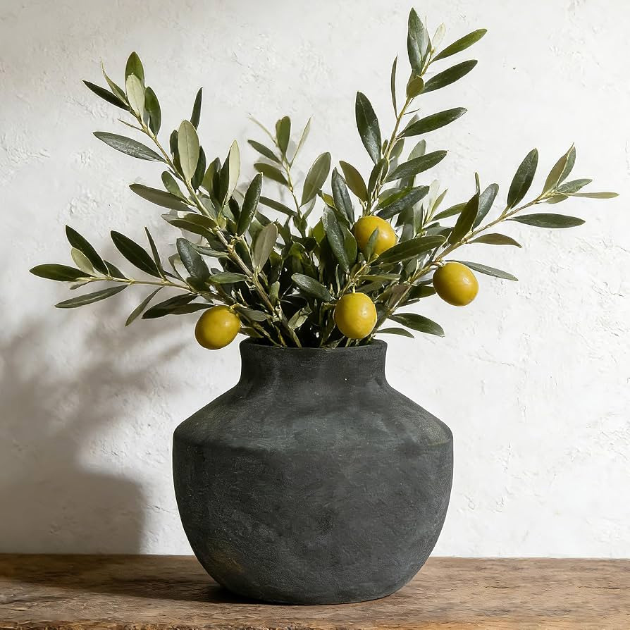 5.5 Inch Ceramic Flower Vase, Small Black Vase for Home Decor | Amazon (US)