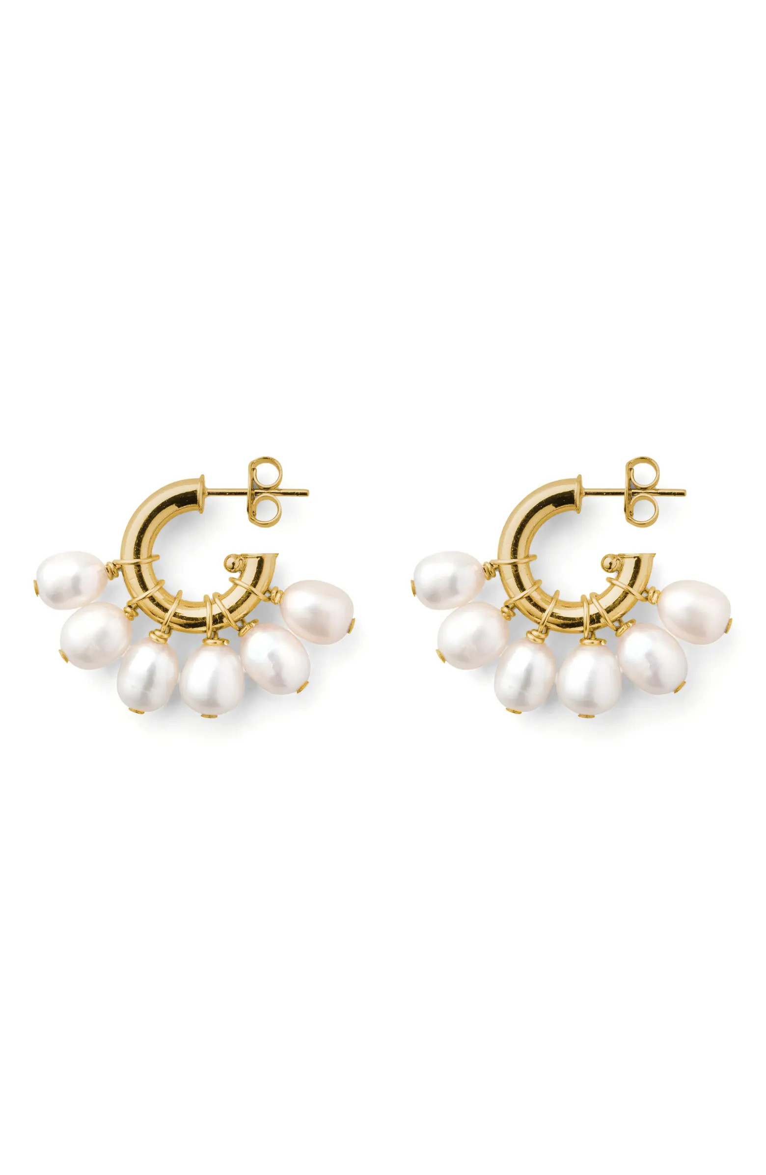 Éliou Calvin Pearl Embellished Hoop Earrings | Nordstrom | Nordstrom