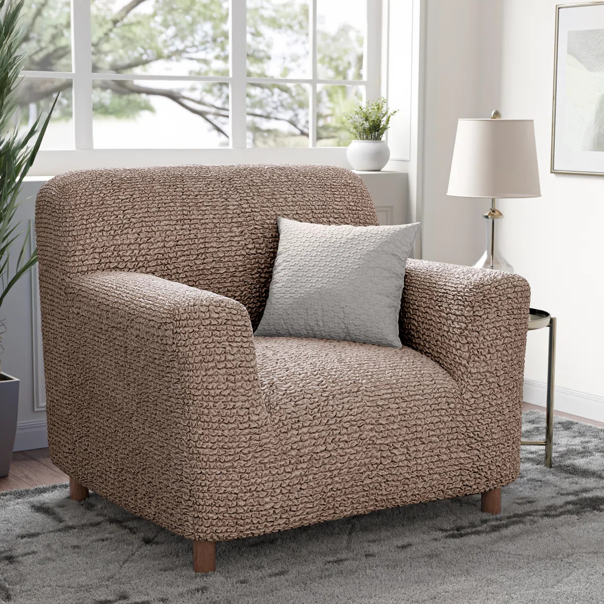 Stretchy Slipcover for Armchair - Secure Fit, Easy to Clean and Durable - Comfort Collection | Wayfair North America