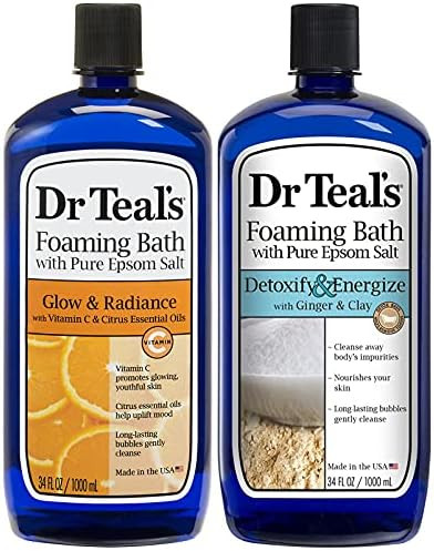 Dr Teal's Foaming Bath Combo Pack (68 fl oz Total), Glow & Radiance with Vitamin C & Citrus Essen... | Amazon (US)