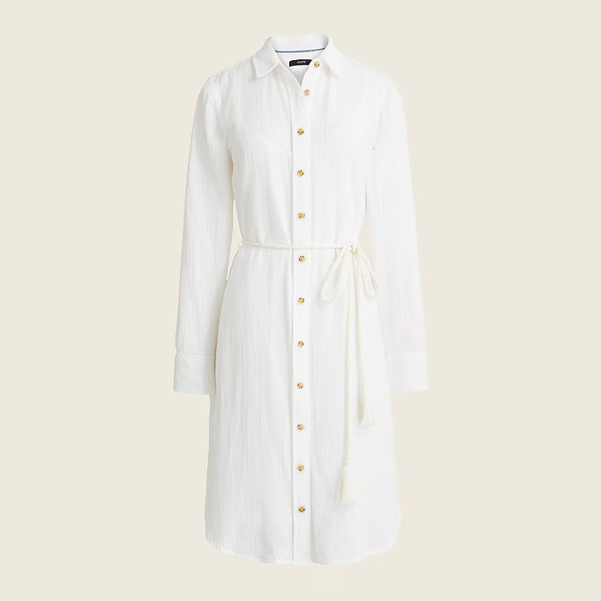 Classic-fit cozy gauze shirtdress | J.Crew US