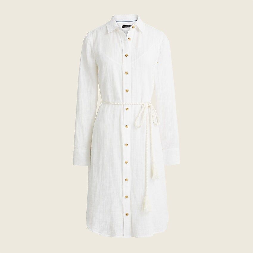 Classic-fit soft gauze shirtdress | J.Crew US