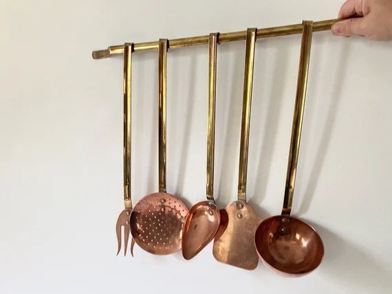 Vintage Portuguese Copper Utensils Rack | Etsy (US)