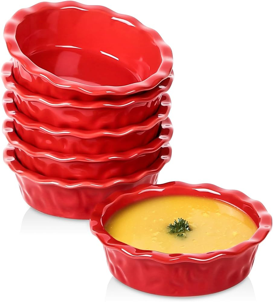 Vicrays Ceramic Pie Pan for Baking - 5.5 inch Small Pie Plates Deep Dish Round Pot Casserole Mini... | Amazon (US)