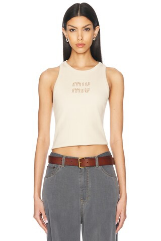 Miu Miu Tank Top in White | FWRD 