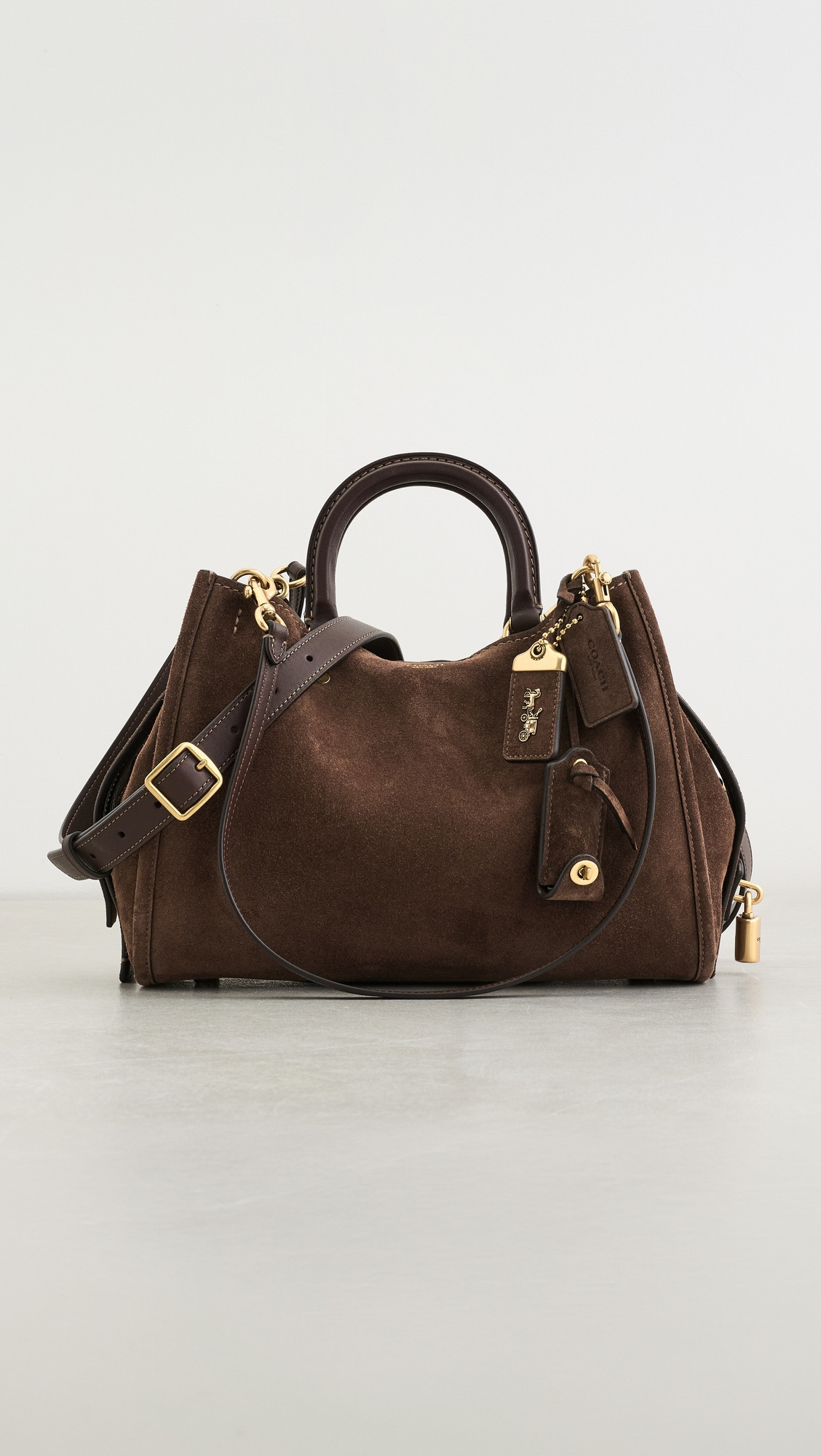 Coach Suede Rogue Shoulder Bag Dark Chocolate One Size | Shopbop