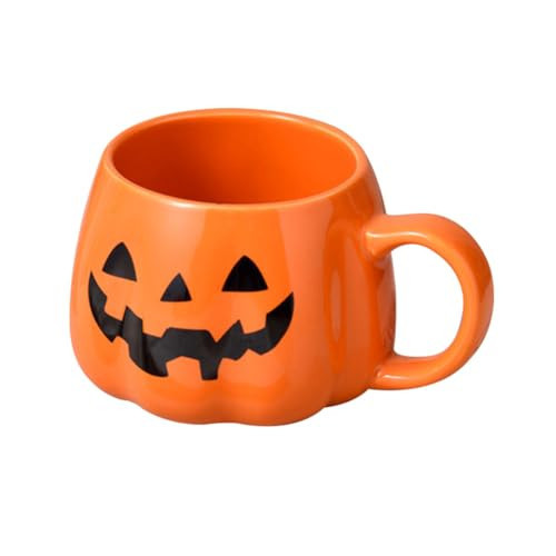 GKWW 14oz Halloween Pumpkin Mug Decorations Trick Or Treat Pumpkin Ceramic Coffee Mugs Happy Halloween Pattern Mug for Adults Kids Women (Black) | Amazon (US)