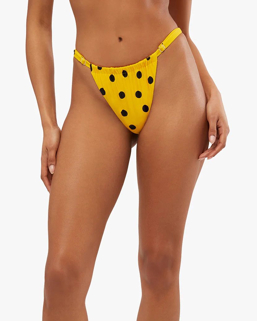 Adjustable Ruched Oversized Polka Dot Bikini Bottom | We Wore What