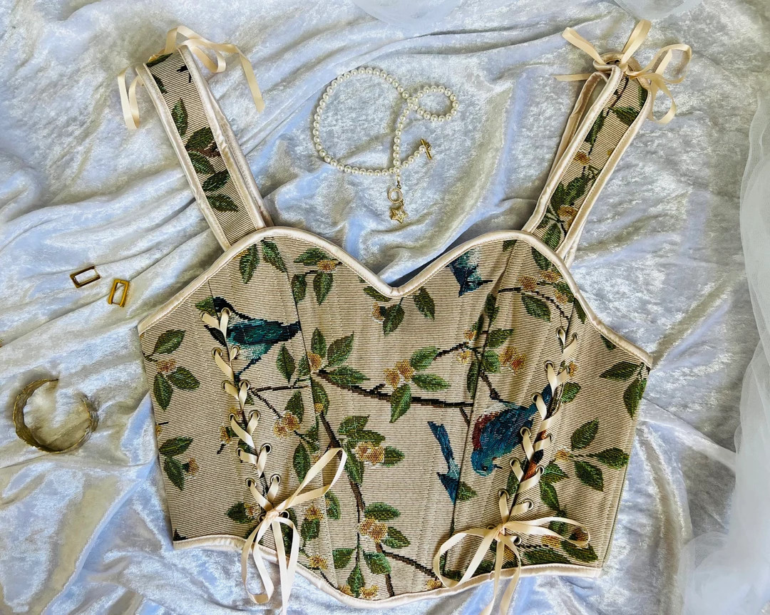 Vintage Corset Top for Women Birds Corset - Etsy | Etsy (US)