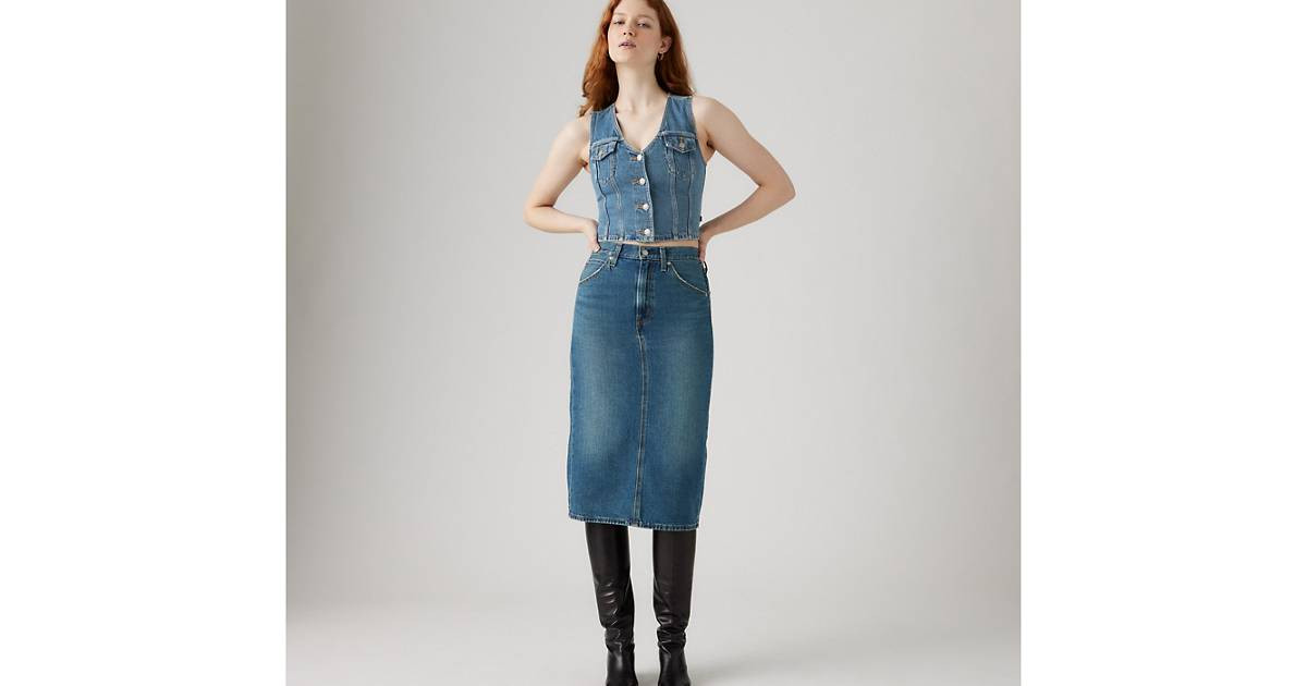 High Rise Back Slit Skirt - Medium Wash | Levi's® US | Levi's US