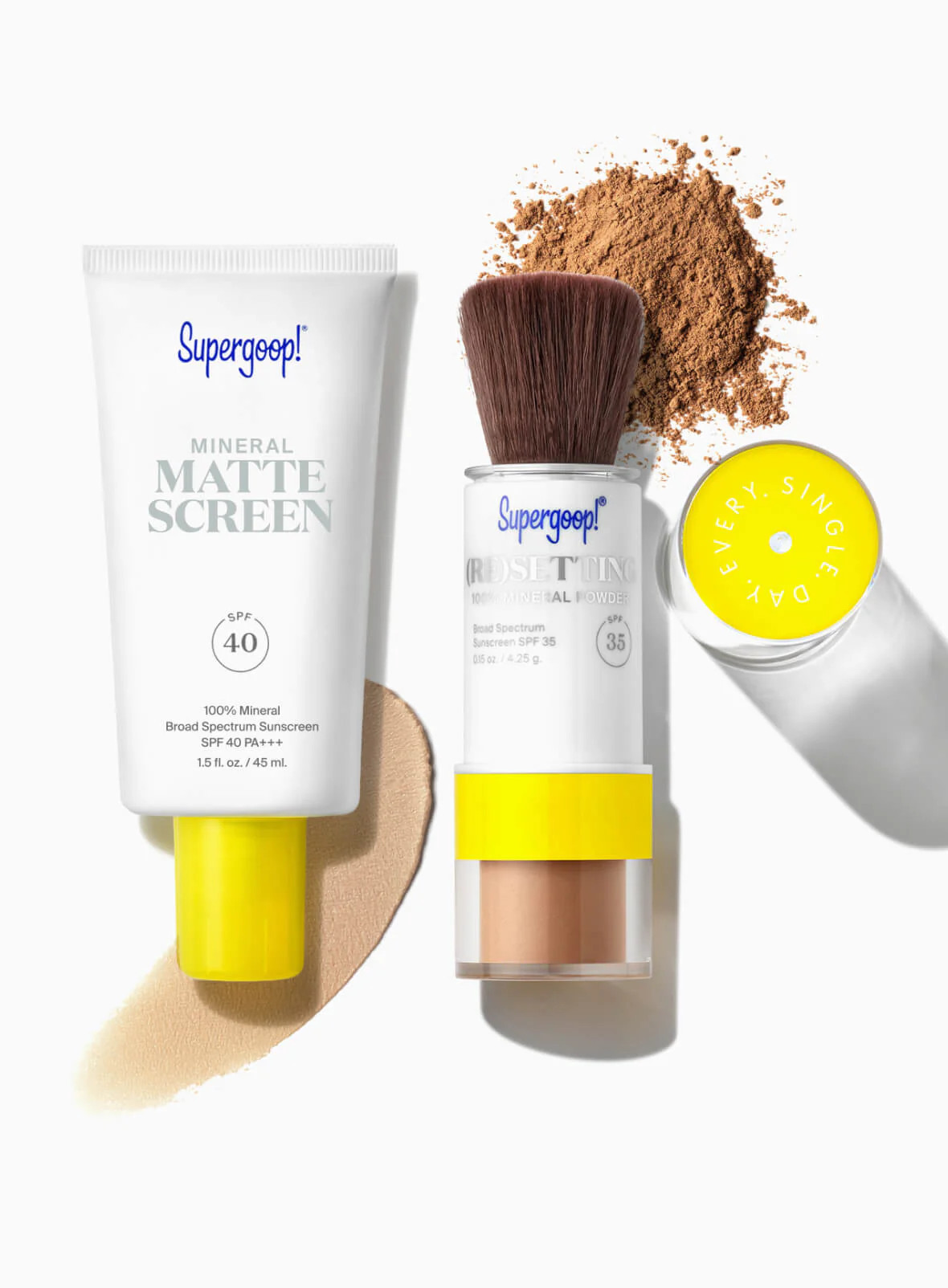 The Matte Prime & Reapply Set Sunscreen Deep Supergoop! | Supergoop