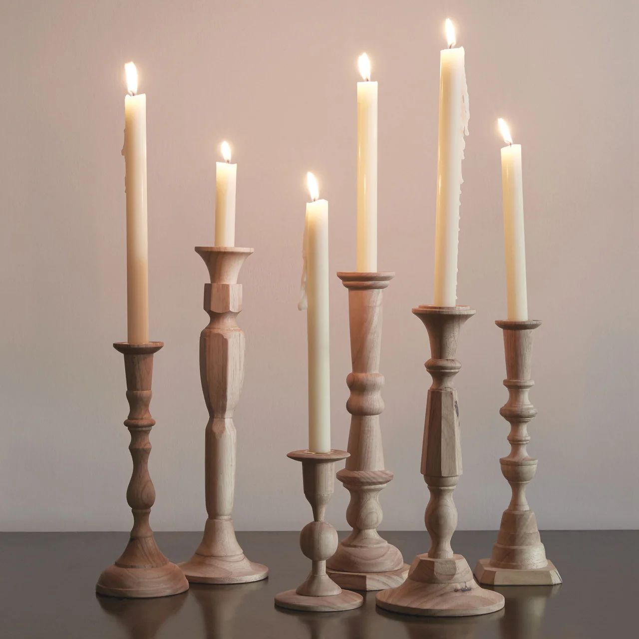 Georgian Candlesticks in Plantation Hardwood | Burke Decor