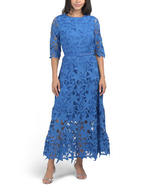 Three-quarter Sleeve Lace Maxi Dress | Midi Dresses | Marshalls | Marshalls